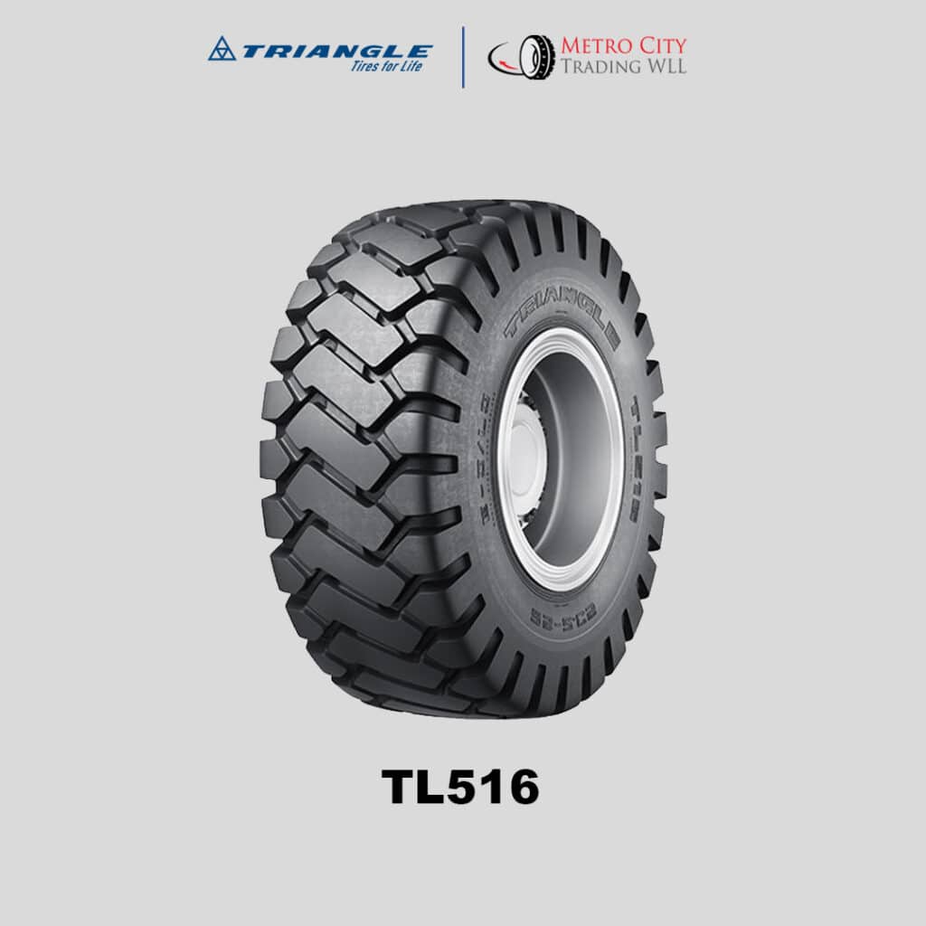 Triangle TL516 is a multi use bias tyre for rugged application optimised for loaders and bulldozers.